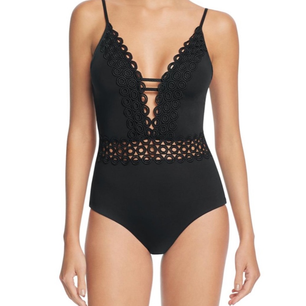 One piece all black bathingsuit size S